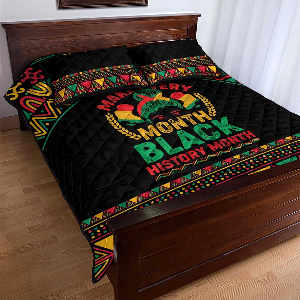 Make Every Month Black History Month Quilt Bed Set African Pattern LT01