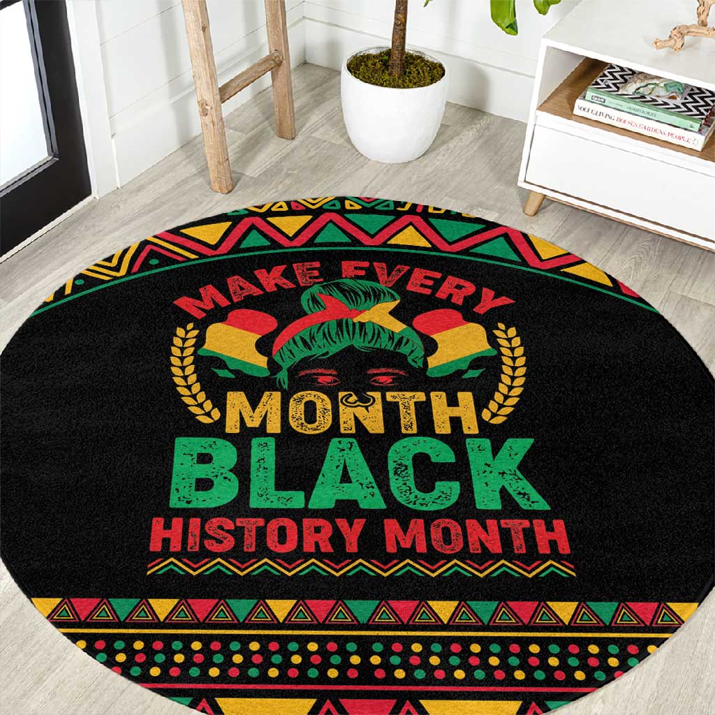 Make Every Month Black History Month Round Carpet African Pattern LT01