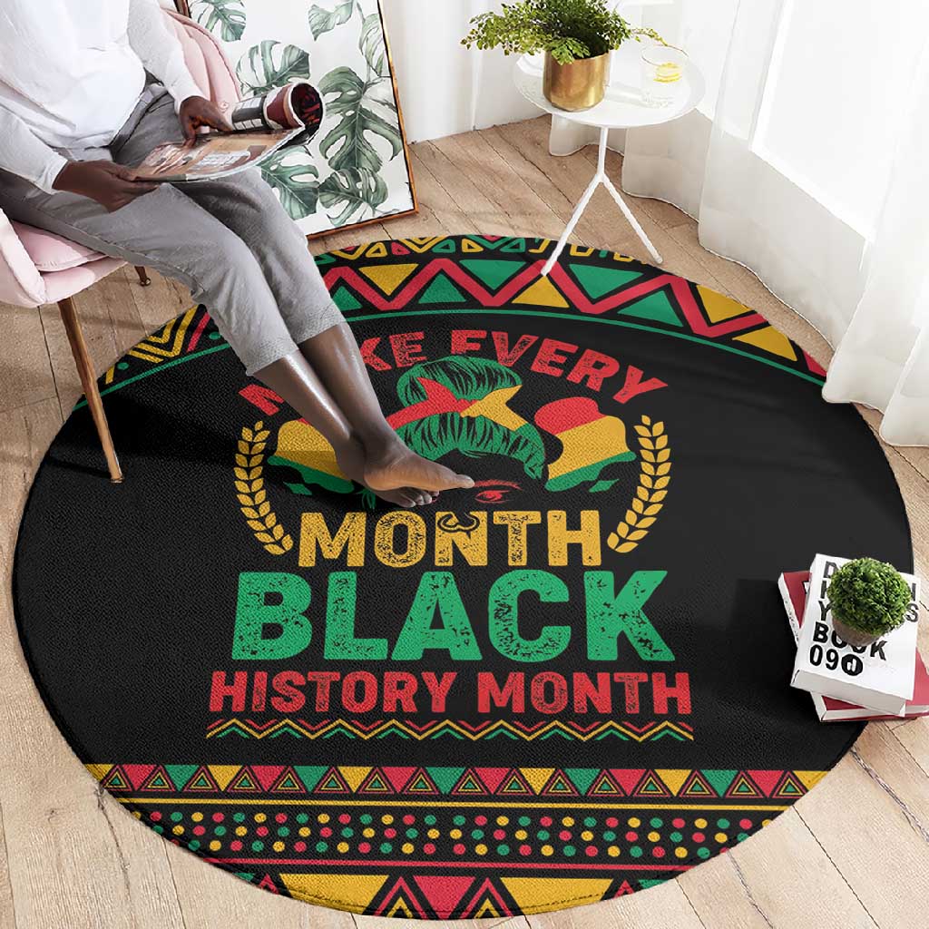 Make Every Month Black History Month Round Carpet African Pattern LT01
