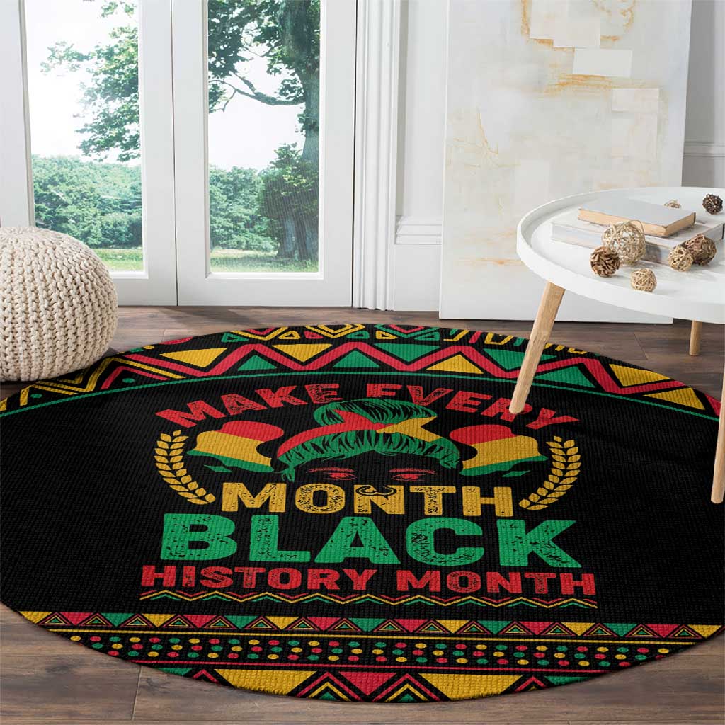 Make Every Month Black History Month Round Carpet African Pattern LT01