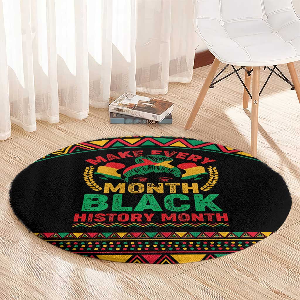 Make Every Month Black History Month Round Carpet African Pattern LT01