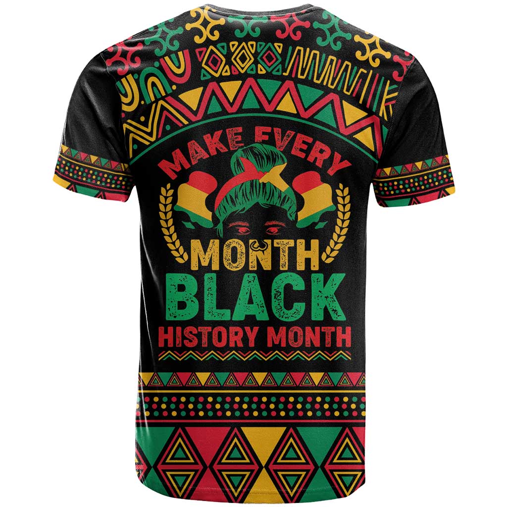Make Every Month Black History Month T shirt African Pattern LT01