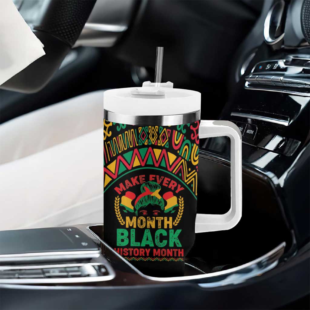 Make Every Month Black History Month Tumbler With Handle African Pattern LT01