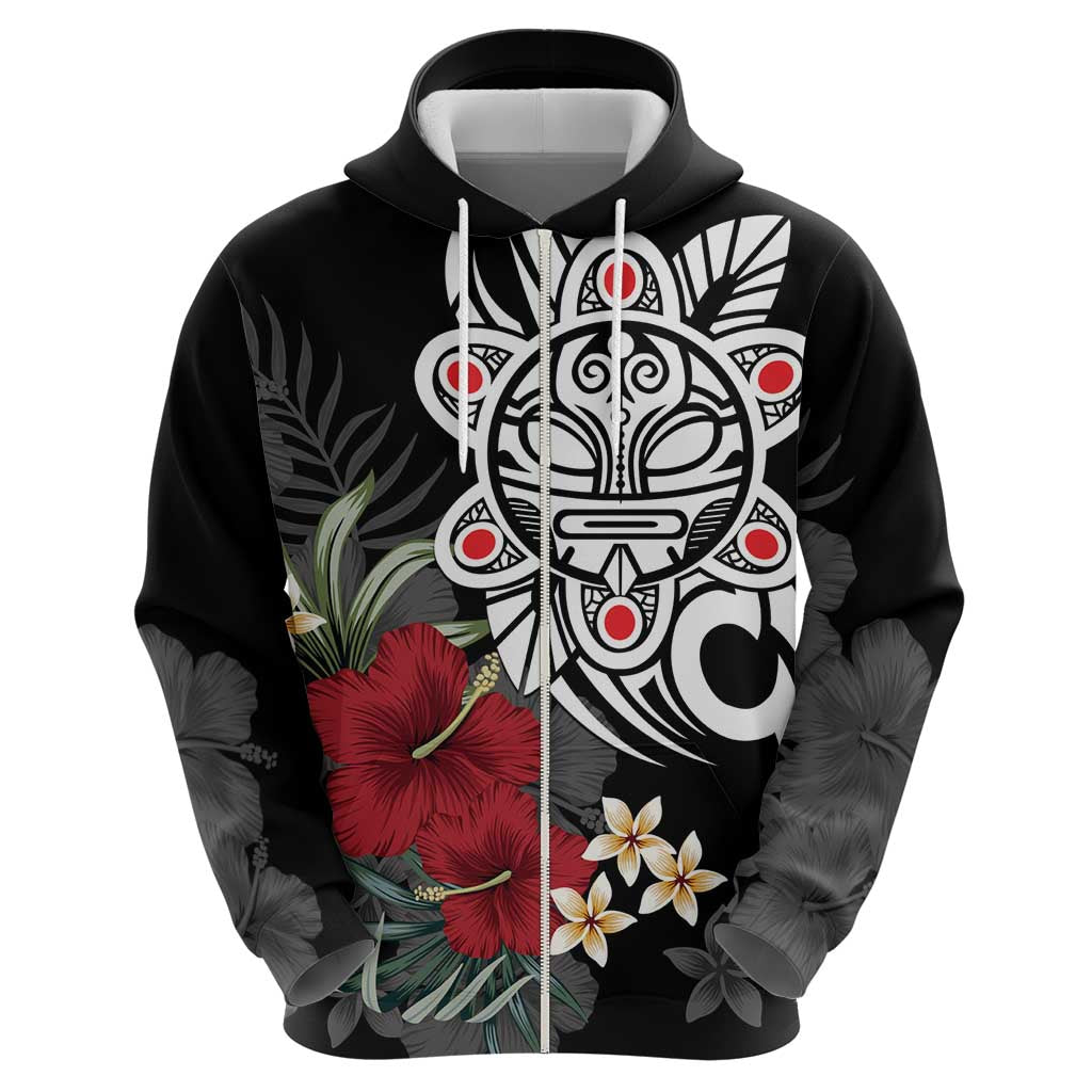 Taino Sun Tribal Hoodie Tropical Hibiscus LT01