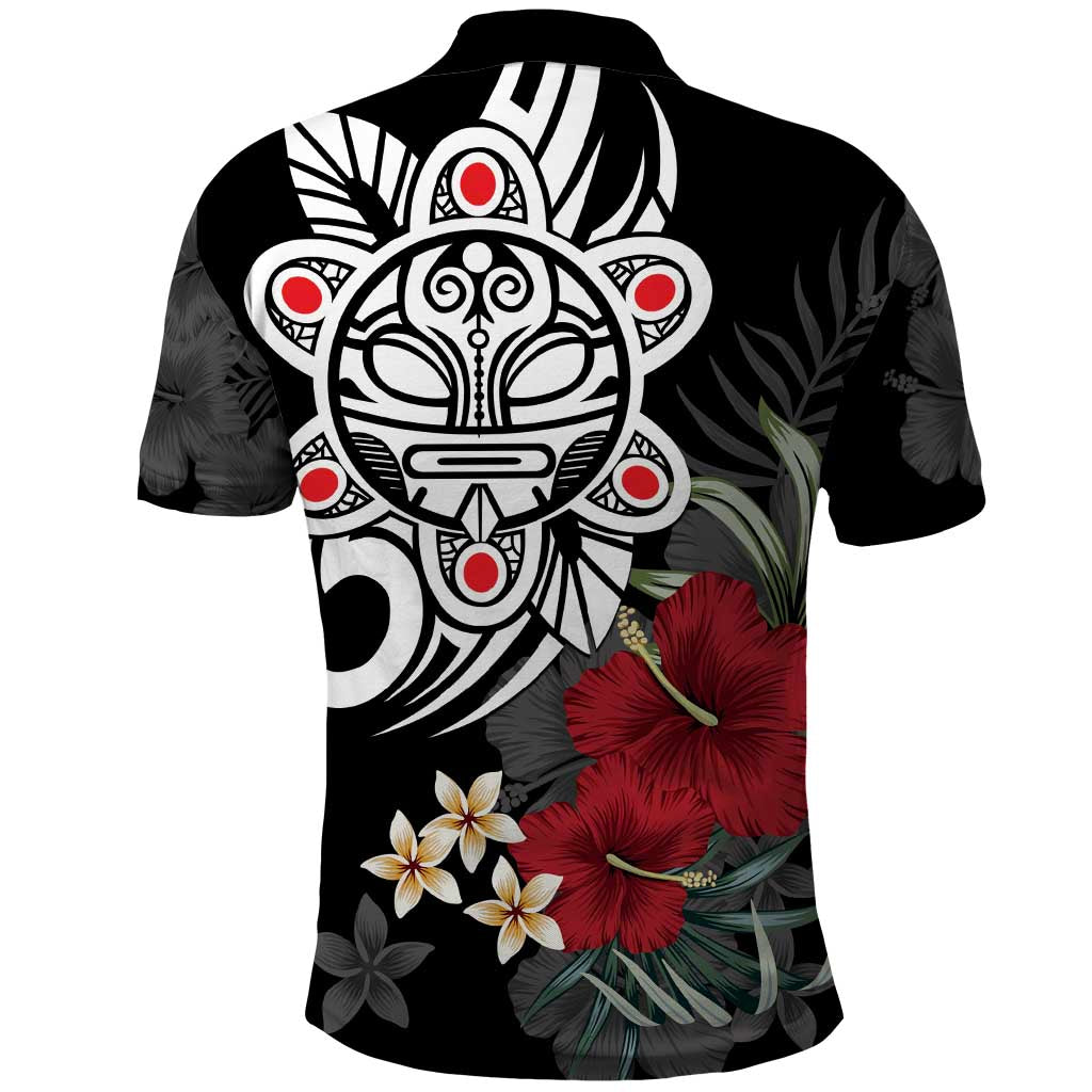 Taino Sun Tribal Polo Shirt Tropical Hibiscus LT01