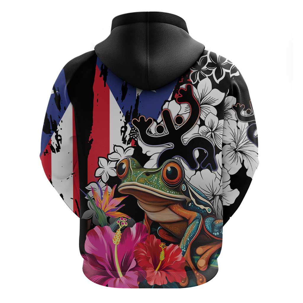 Boricua Taino Coqui Tropical Hoodie Puerto Rico Grunge Flag LT01