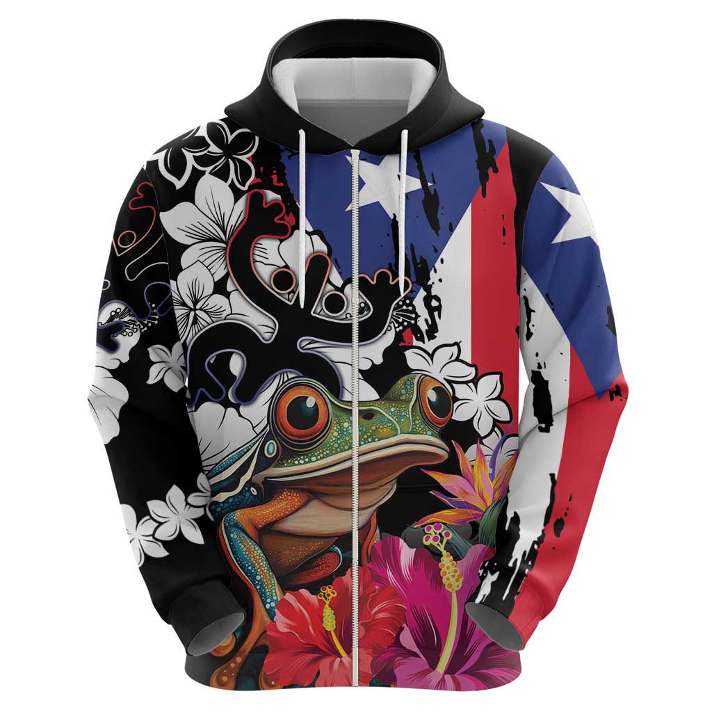 Boricua Taino Coqui Tropical Hoodie Puerto Rico Grunge Flag LT01