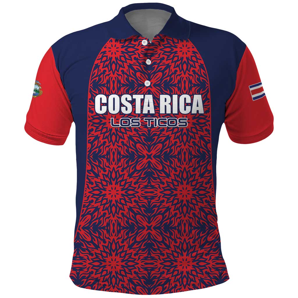 Custom Costa Rica Football Polo Shirt Los Ticos Unique Pattern LT01