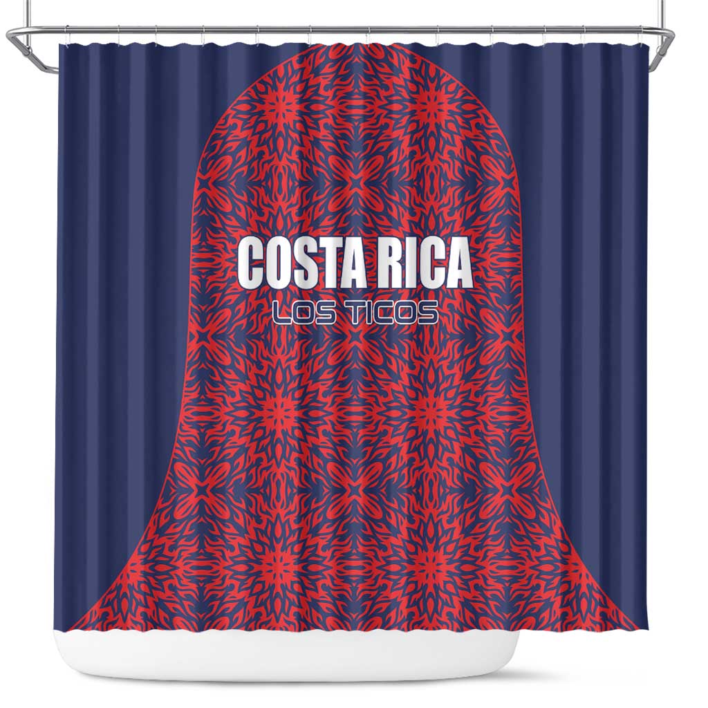 Costa Rica Football Shower Curtain Los Ticos Unique Pattern LT01