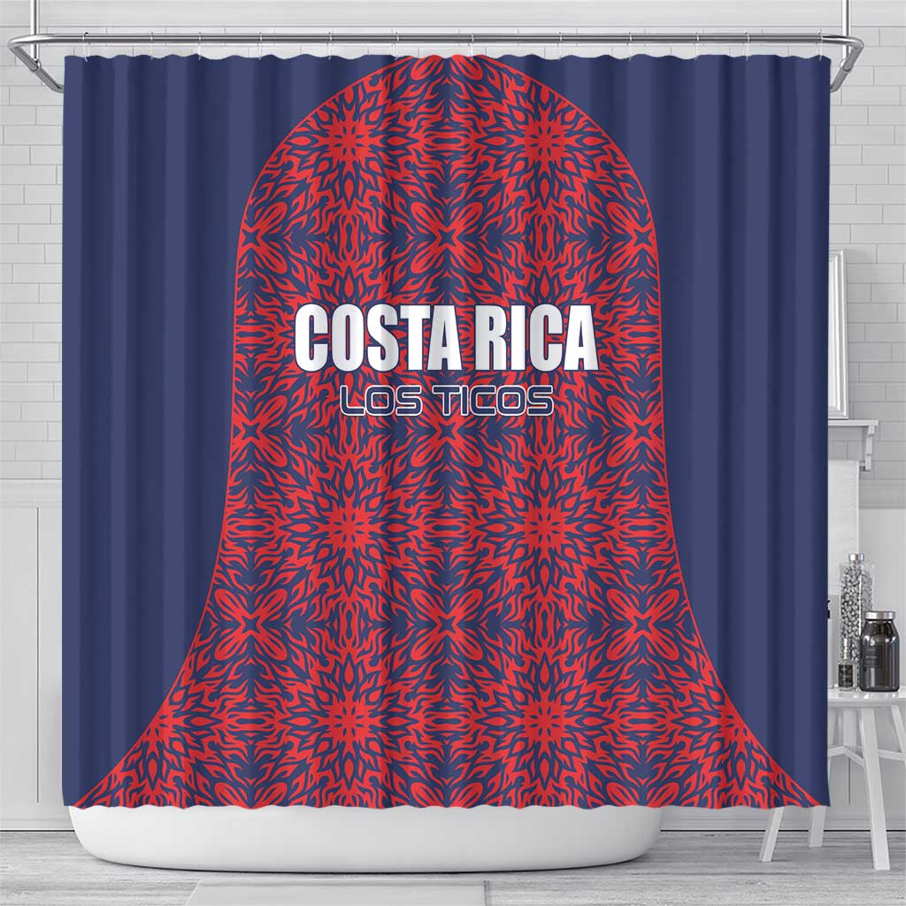 Costa Rica Football Shower Curtain Los Ticos Unique Pattern LT01