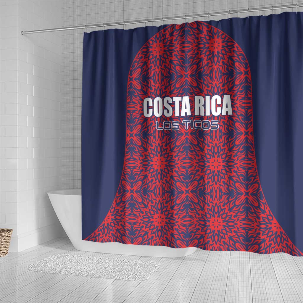 Costa Rica Football Shower Curtain Los Ticos Unique Pattern LT01