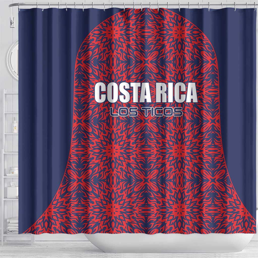 Costa Rica Football Shower Curtain Los Ticos Unique Pattern LT01