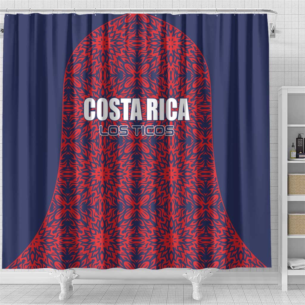 Costa Rica Football Shower Curtain Los Ticos Unique Pattern LT01