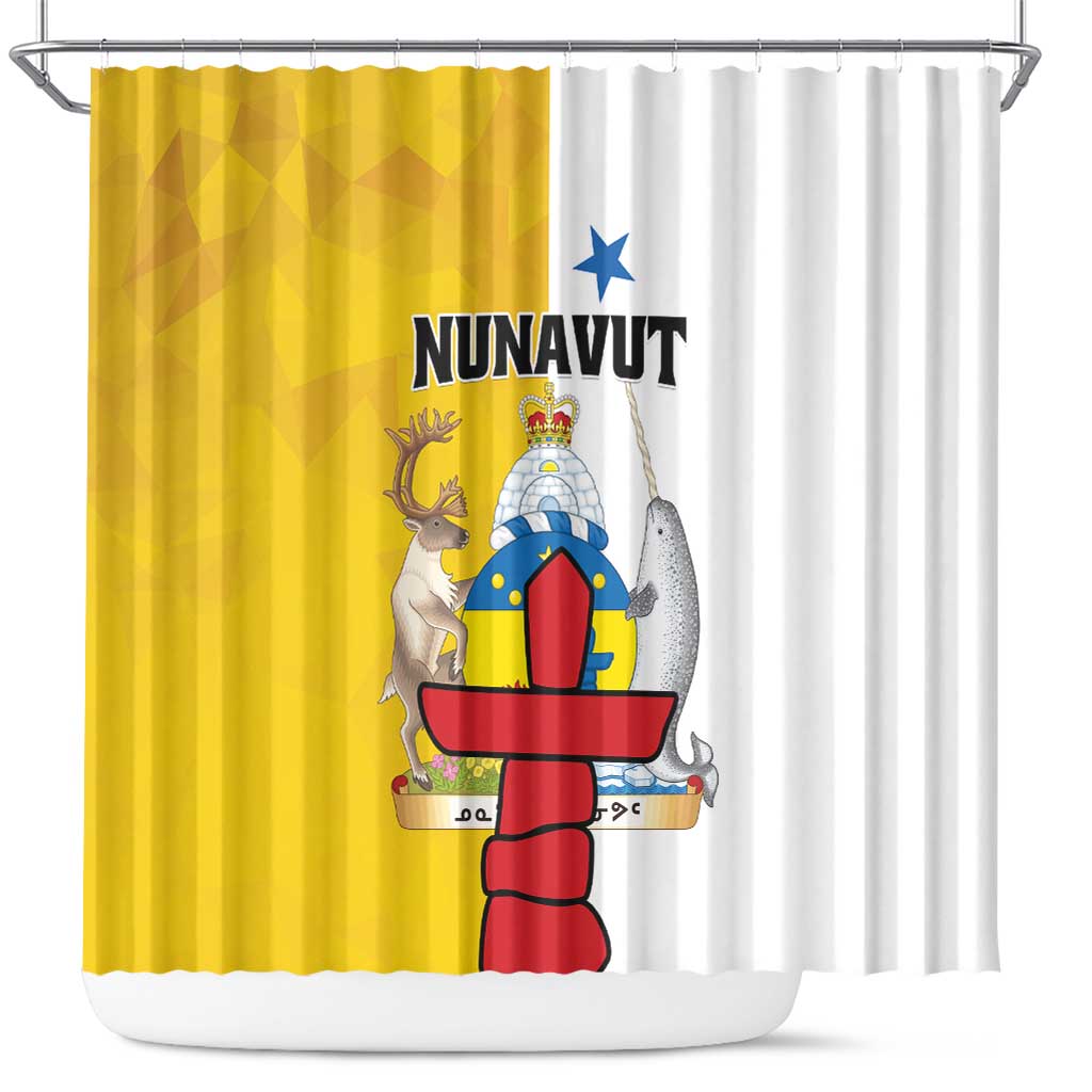Canada Nunavut Territories Shower Curtain Inuktitut Our Land Our Strength LT01