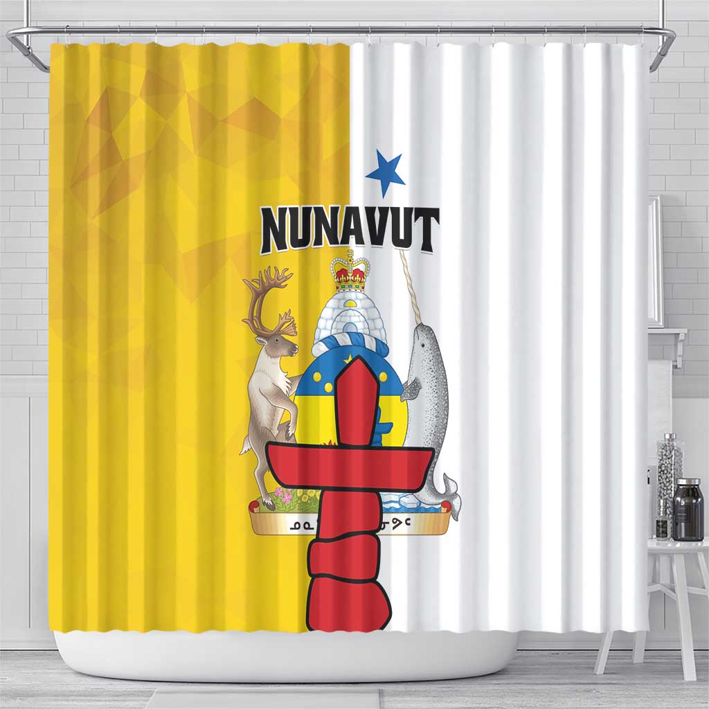 Canada Nunavut Territories Shower Curtain Inuktitut Our Land Our Strength LT01