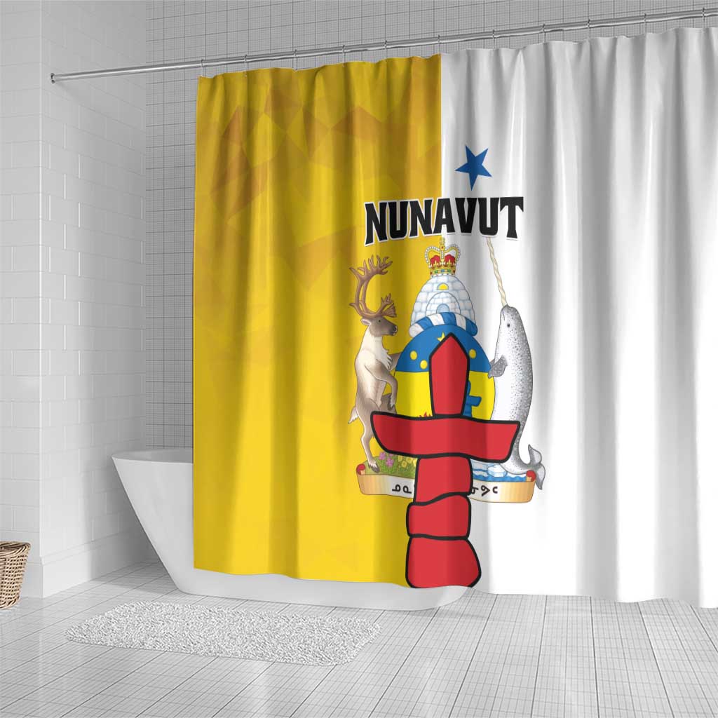 Canada Nunavut Territories Shower Curtain Inuktitut Our Land Our Strength LT01