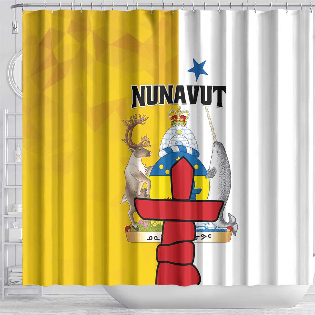 Canada Nunavut Territories Shower Curtain Inuktitut Our Land Our Strength LT01