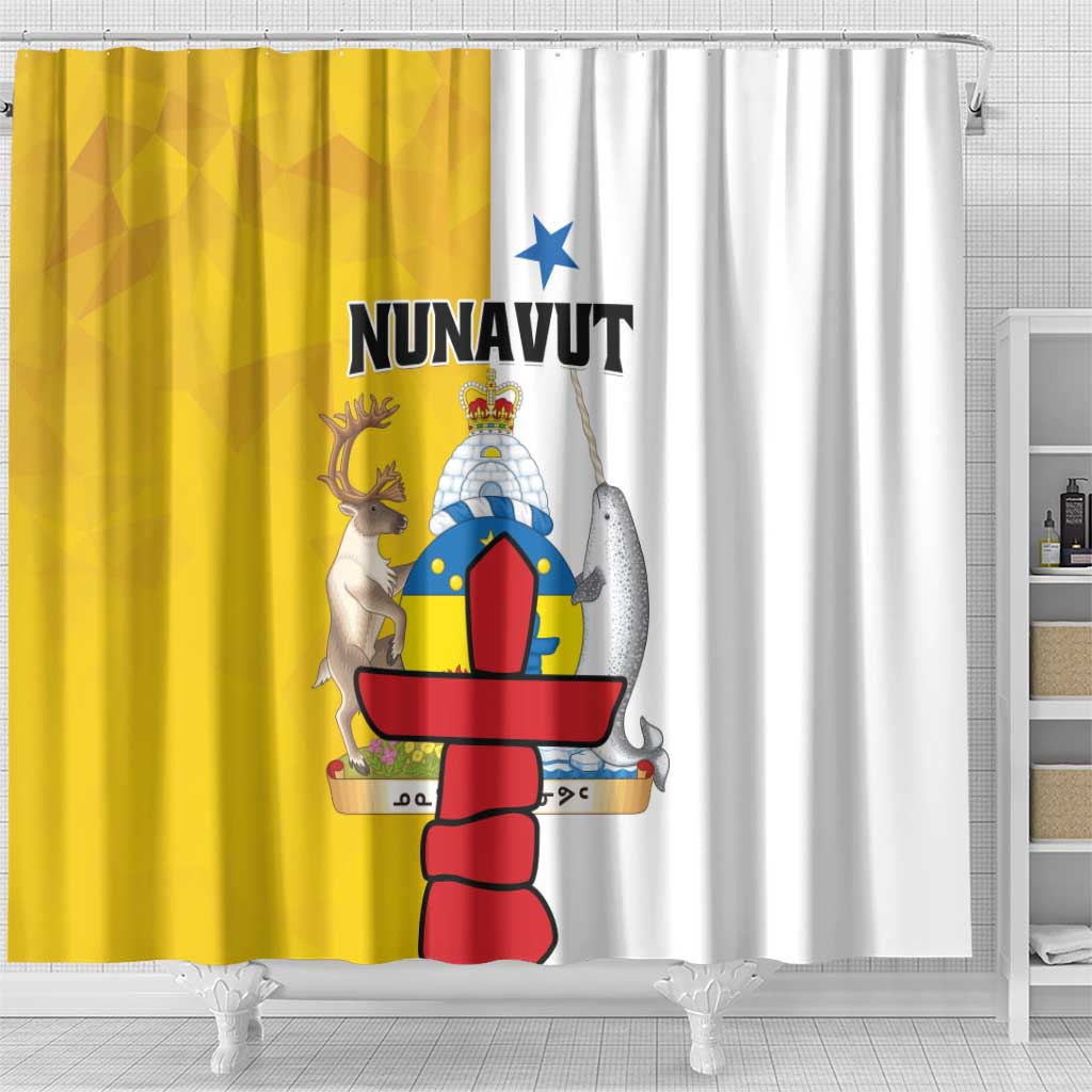 Canada Nunavut Territories Shower Curtain Inuktitut Our Land Our Strength LT01