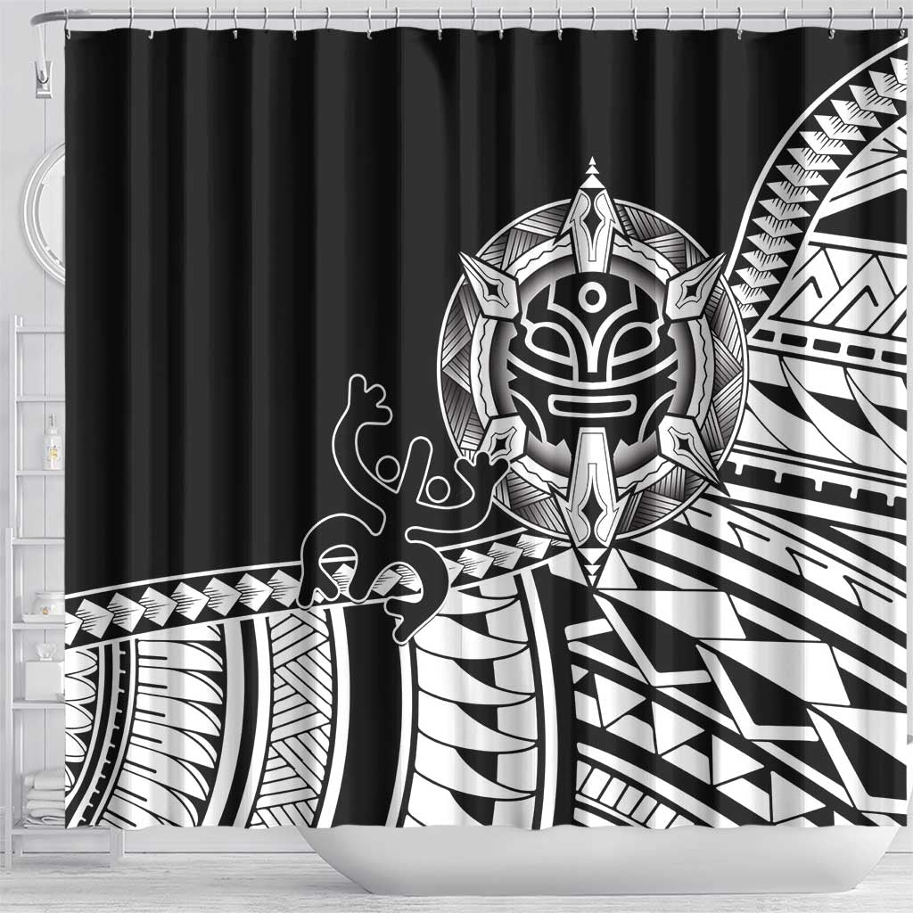 Taino Sun Traditional Tattoo Shower Curtain Polynesian Pattern LT01