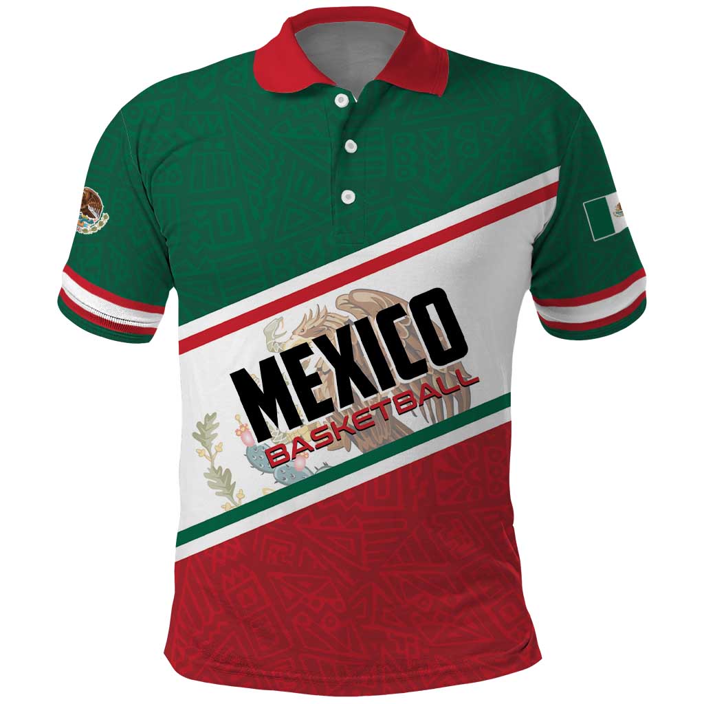 Personalized Mexico Basketball Polo Shirt Guerreros Go Champion LT01