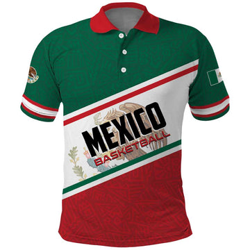 Personalized Mexico Basketball Polo Shirt Guerreros Go Champion LT01