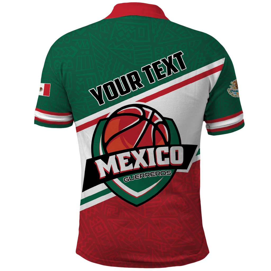 Personalized Mexico Basketball Polo Shirt Guerreros Go Champion LT01
