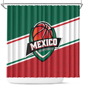 Mexico Basketball Shower Curtain Guerreros Go Champion LT01