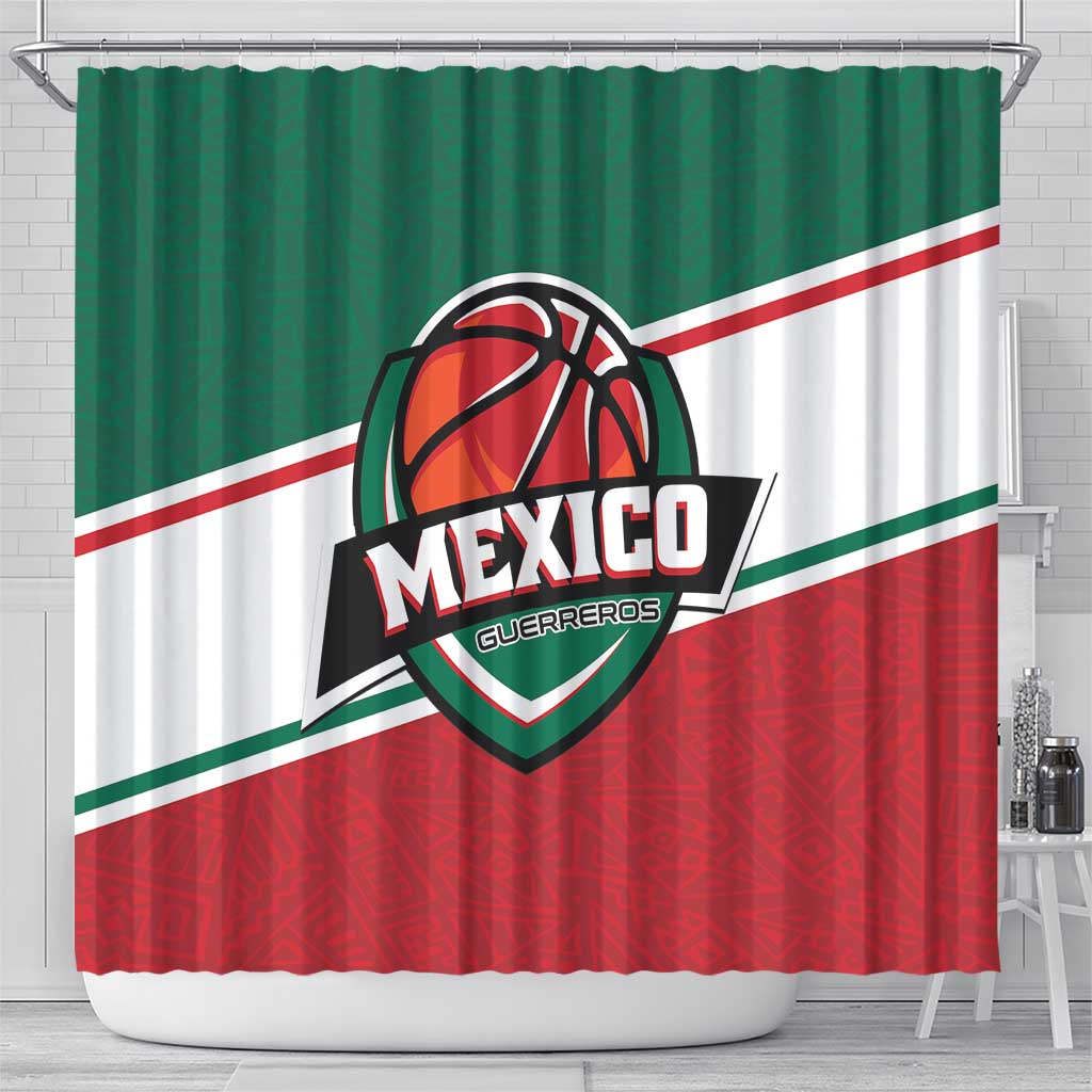 Mexico Basketball Shower Curtain Guerreros Go Champion LT01