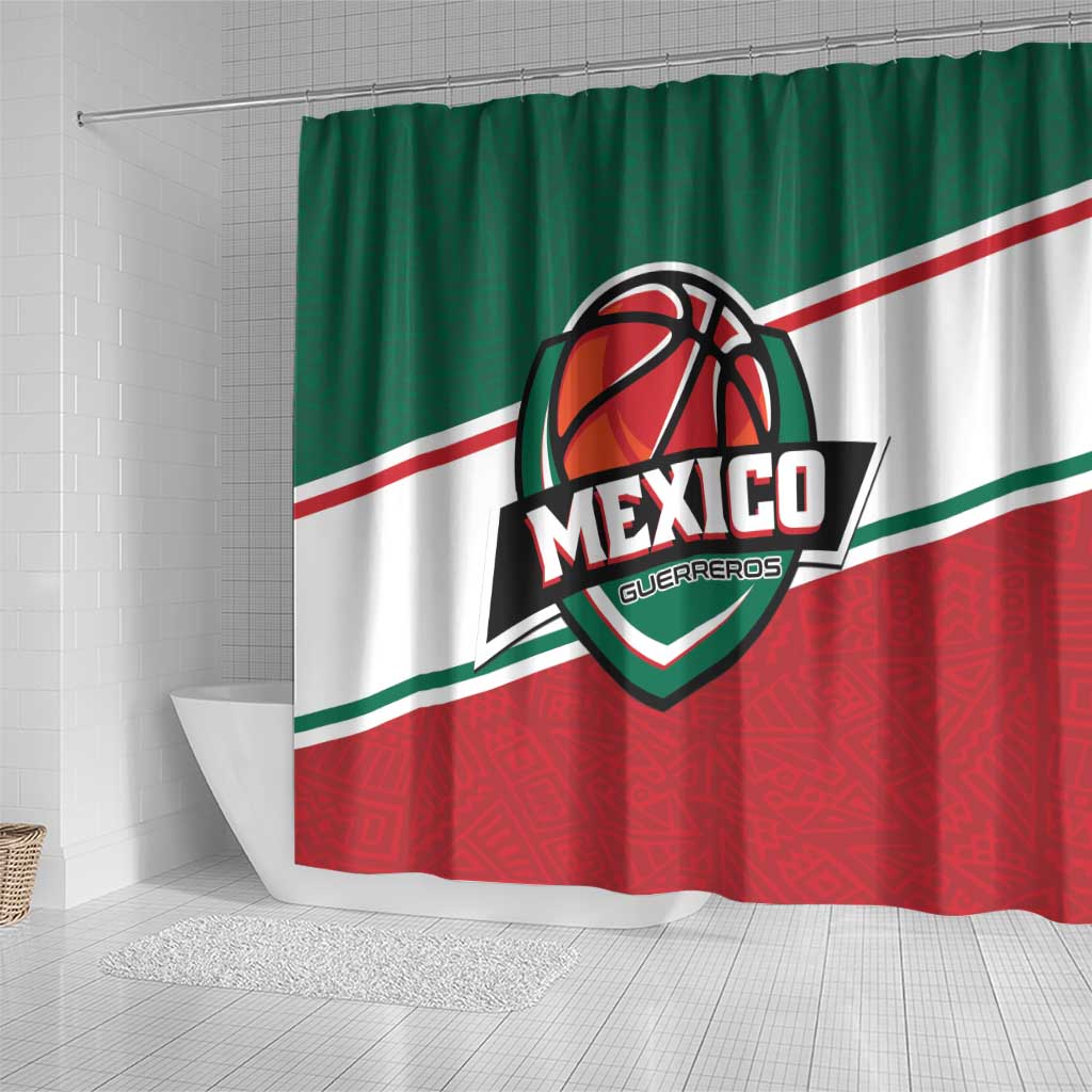 Mexico Basketball Shower Curtain Guerreros Go Champion LT01
