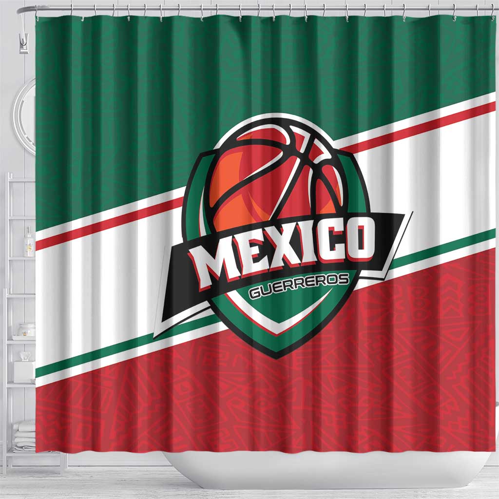 Mexico Basketball Shower Curtain Guerreros Go Champion LT01