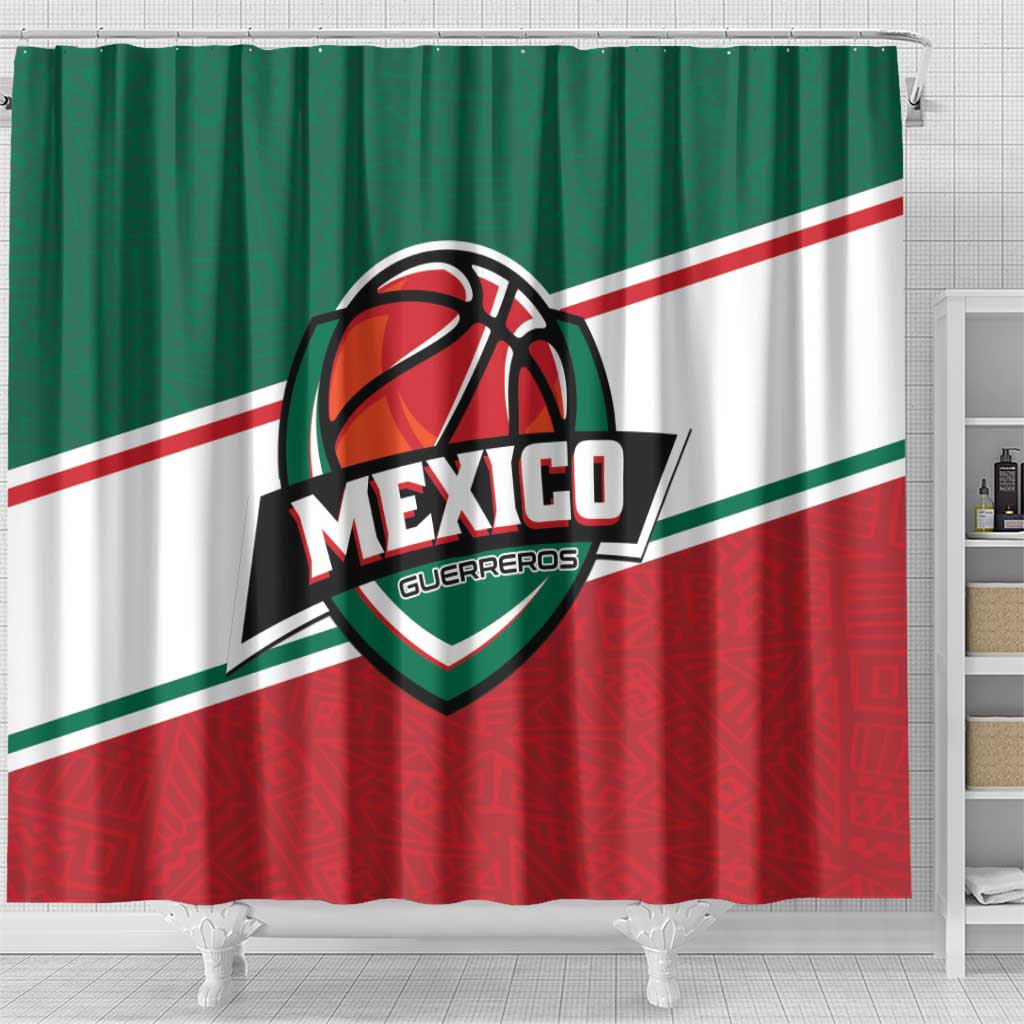Mexico Basketball Shower Curtain Guerreros Go Champion LT01