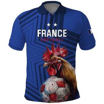 Custom France 2024 Football Polo Shirt Allez Les Bleus LT01