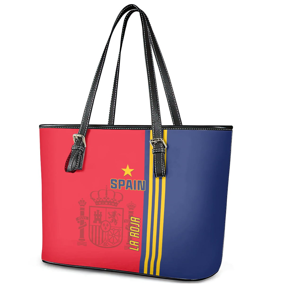 Spain 2024 Football Leather Tote Bag La Roja Go Champions LT01