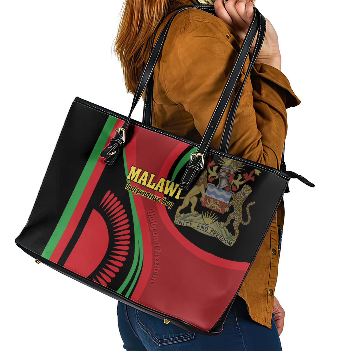 Malawi Independence Day Leather Tote Bag Unity and Freedom LT01