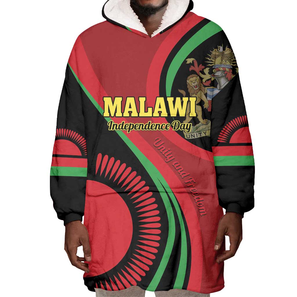 Malawi Independence Day Wearable Blanket Hoodie Unity and Freedom LT01