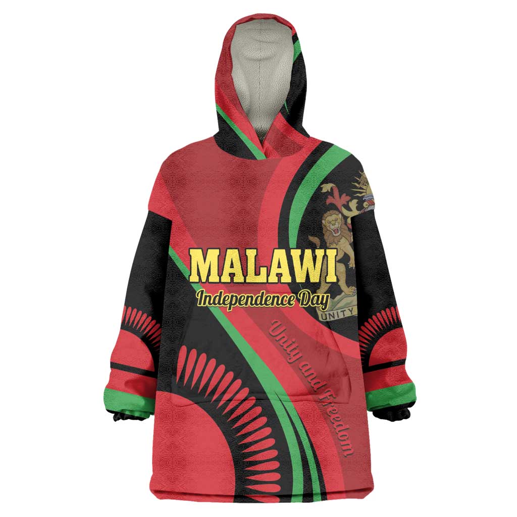 Malawi Independence Day Wearable Blanket Hoodie Unity and Freedom LT01