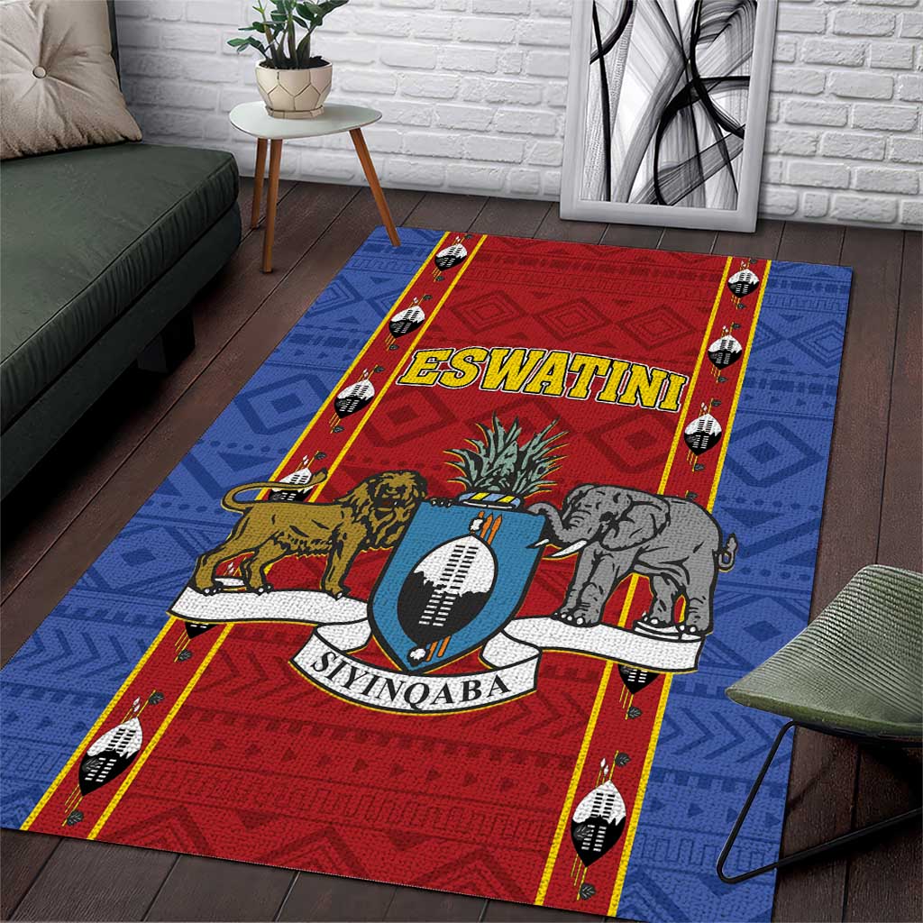 Eswatini African Pattern Area Rug Swaziland Shield Siyinqaba LT01