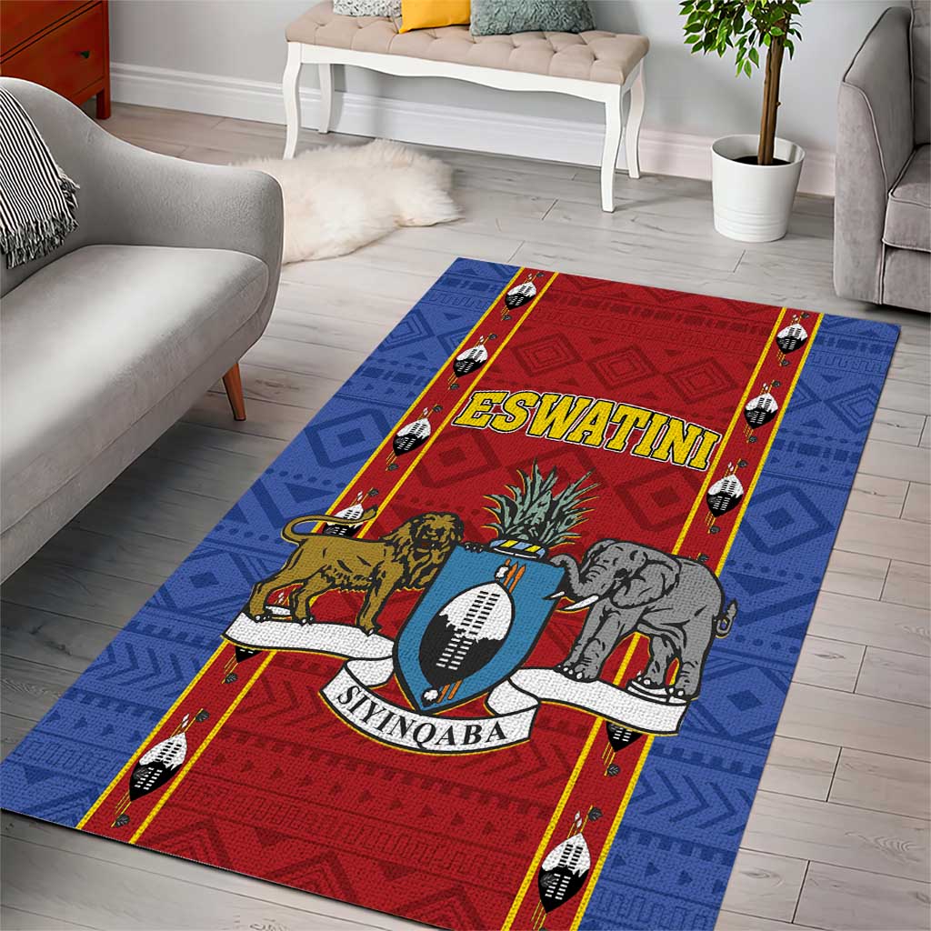 Eswatini African Pattern Area Rug Swaziland Shield Siyinqaba LT01