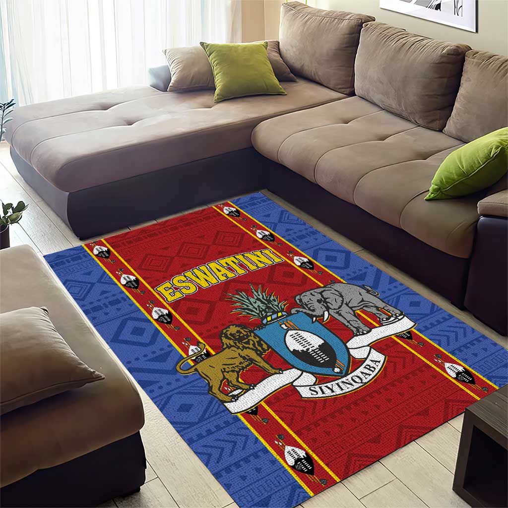 Eswatini African Pattern Area Rug Swaziland Shield Siyinqaba LT01