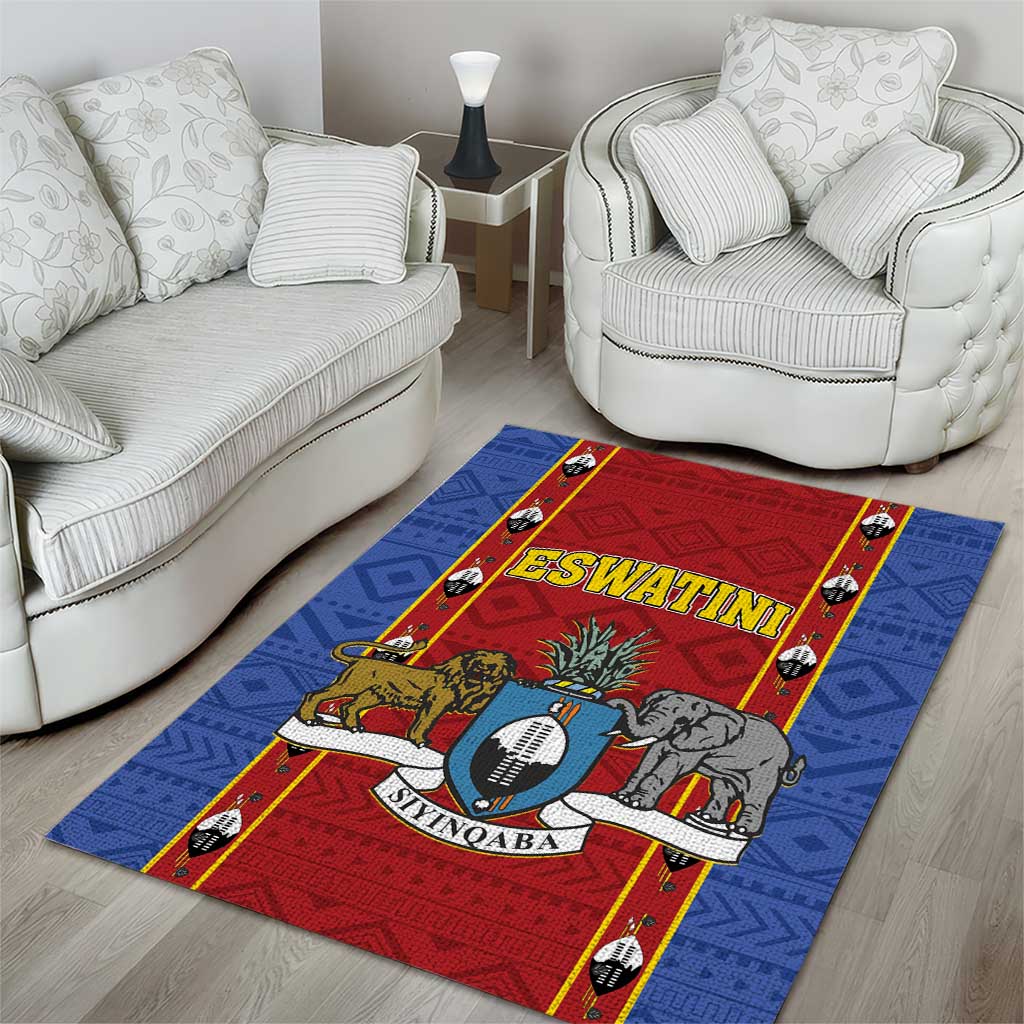 Eswatini African Pattern Area Rug Swaziland Shield Siyinqaba LT01