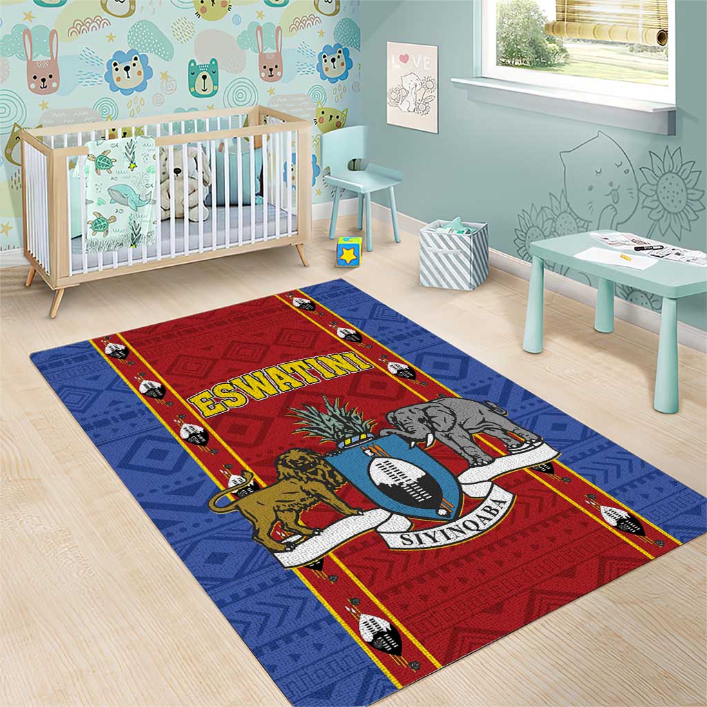 Eswatini African Pattern Area Rug Swaziland Shield Siyinqaba LT01