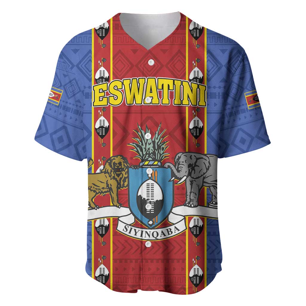 Eswatini African Pattern Baseball Jersey Swaziland Shield Siyinqaba LT01