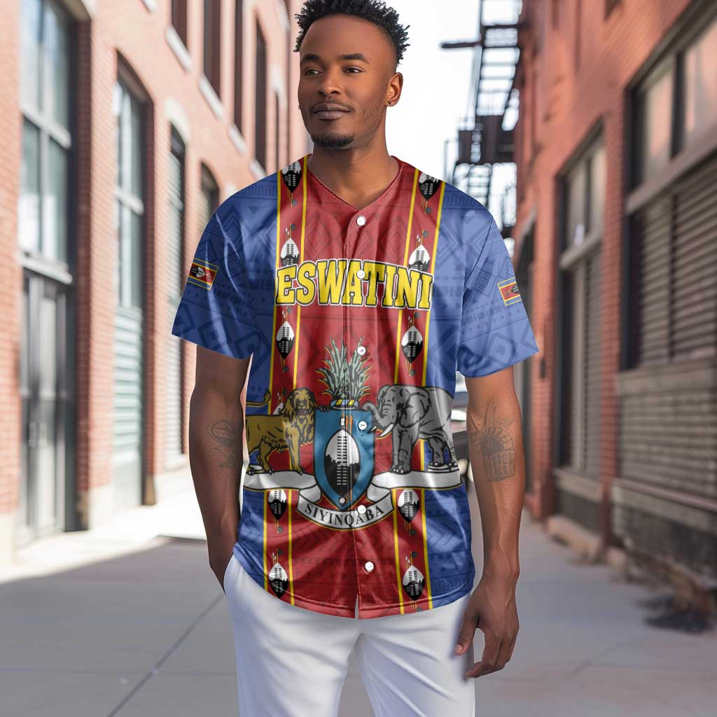 Eswatini African Pattern Baseball Jersey Swaziland Shield Siyinqaba LT01