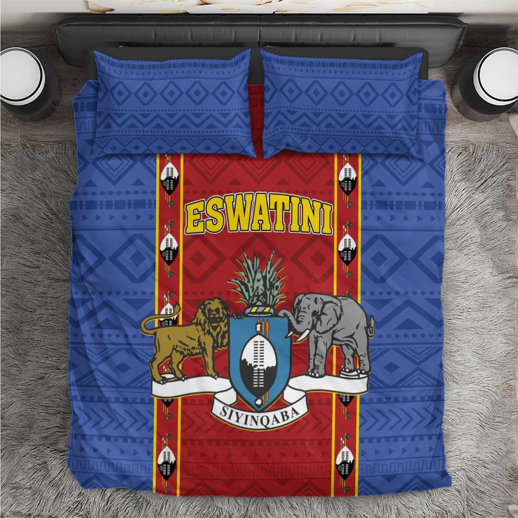 Eswatini African Pattern Bedding Set Swaziland Shield Siyinqaba LT01