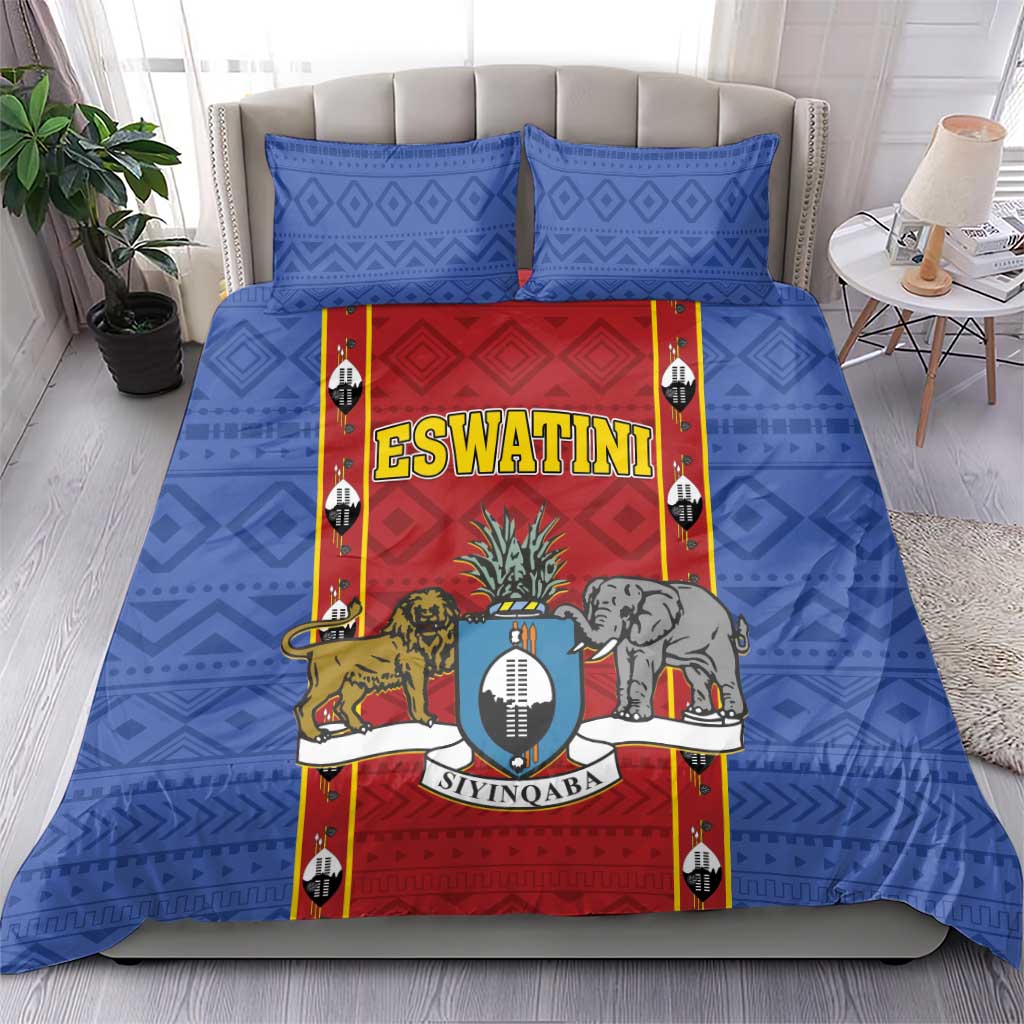 Eswatini African Pattern Bedding Set Swaziland Shield Siyinqaba LT01