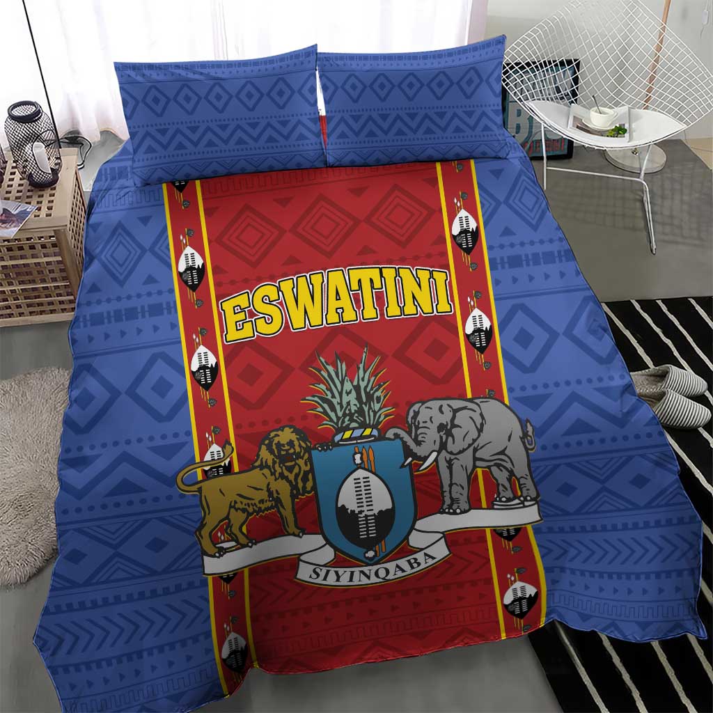 Eswatini African Pattern Bedding Set Swaziland Shield Siyinqaba LT01