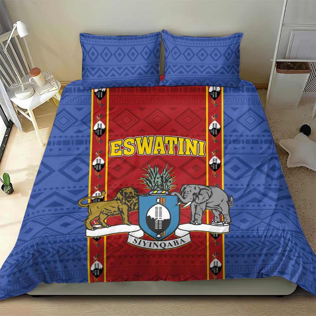 Eswatini African Pattern Bedding Set Swaziland Shield Siyinqaba LT01