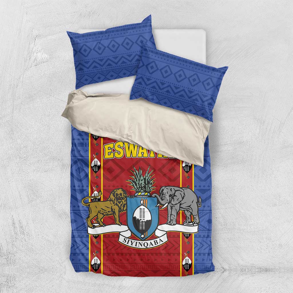 Eswatini African Pattern Bedding Set Swaziland Shield Siyinqaba LT01