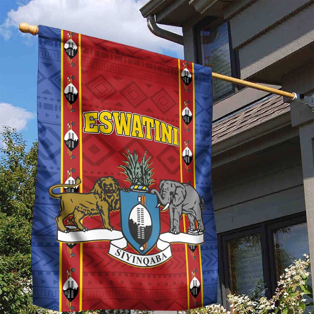 Eswatini African Pattern Garden Flag Swaziland Shield Siyinqaba LT01