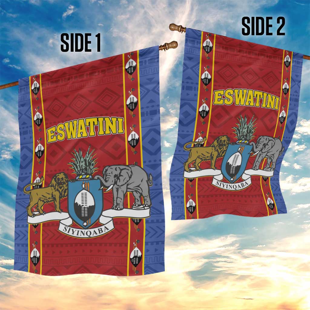 Eswatini African Pattern Garden Flag Swaziland Shield Siyinqaba LT01